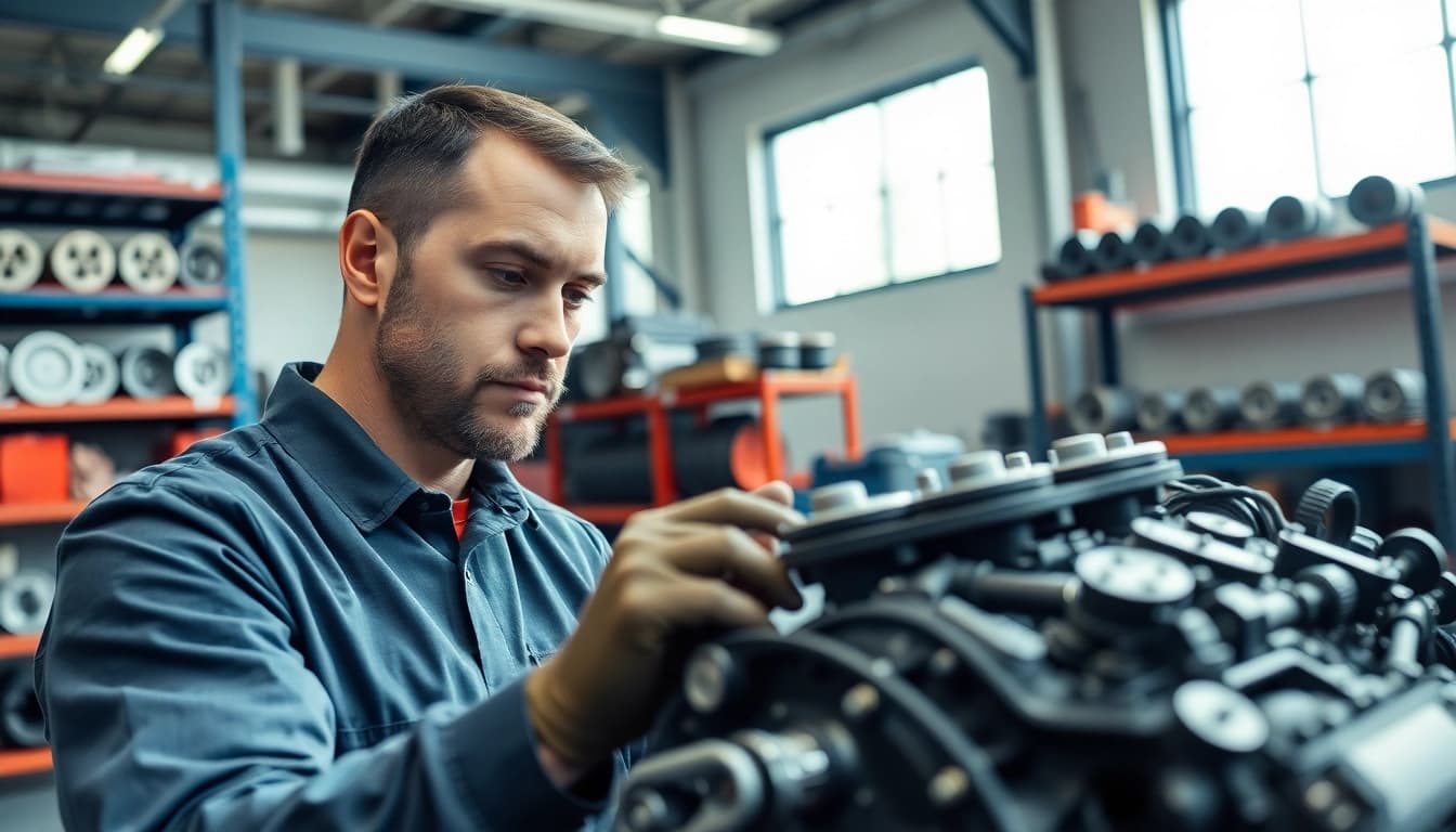 Showcasing Approved Engines services in a professional automotive workshop.