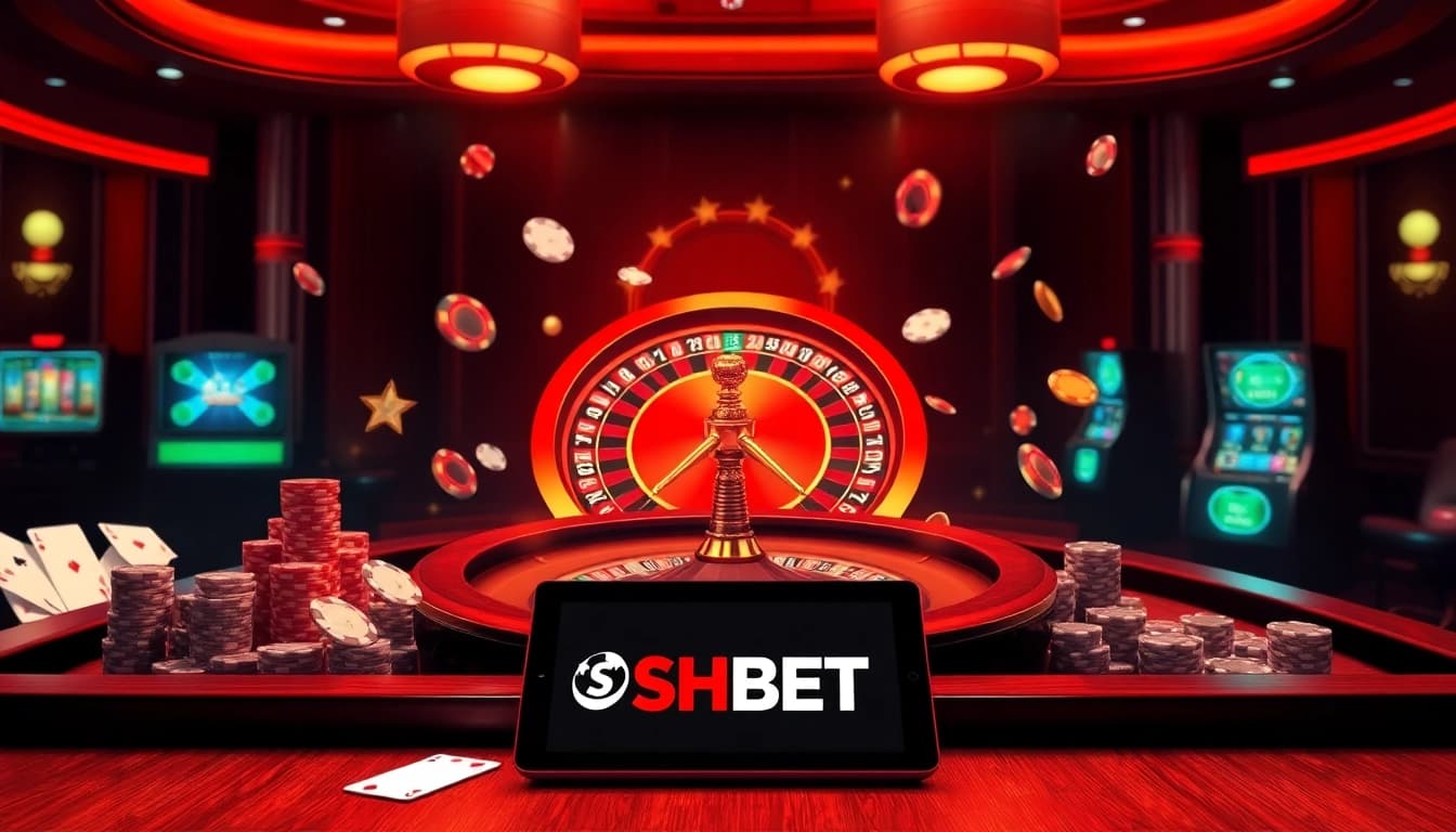 Engaging online gaming experience at SHBET with vibrant casino table elements and excitement.