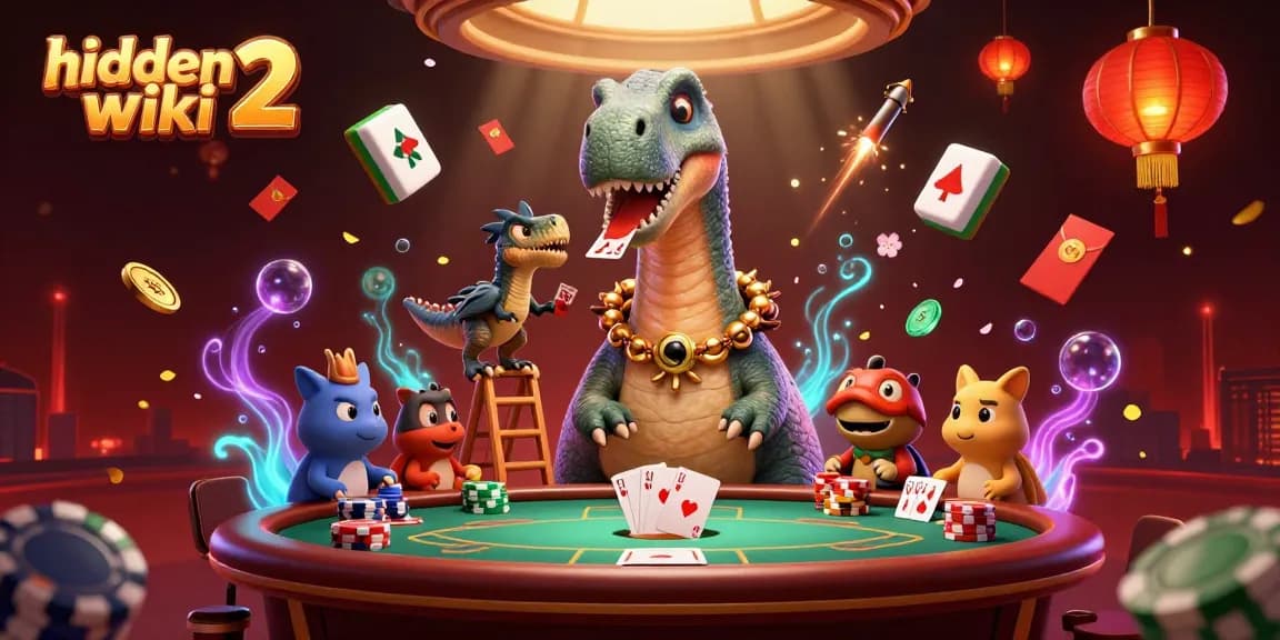 Play poker in a vibrant scene with hidden wiki 2, featuring fun characters and exciting game elements.