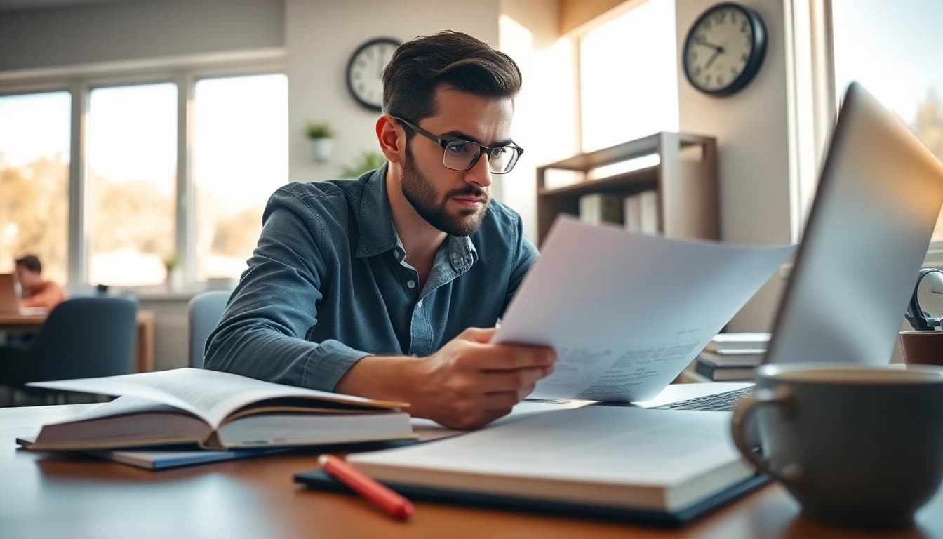PMP exam support with a dedicated student studying for certification in a focused environment.