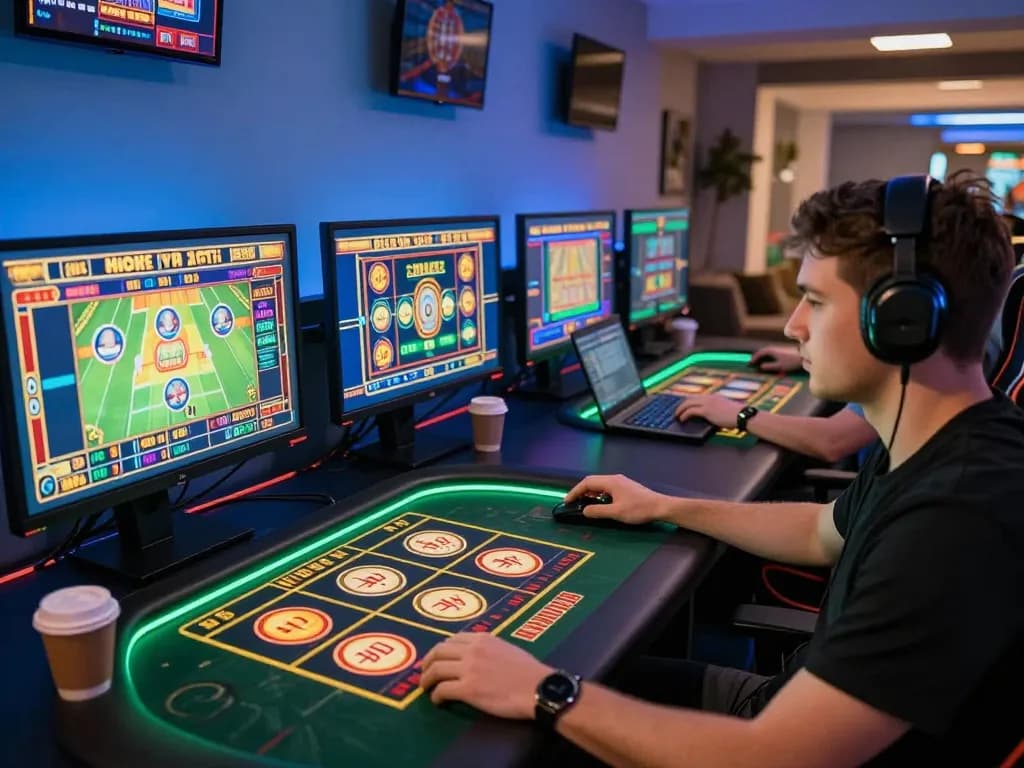 Engaging in online casino gameplay, experiencing slot gacor sore ini with exciting visuals and strategic betting.