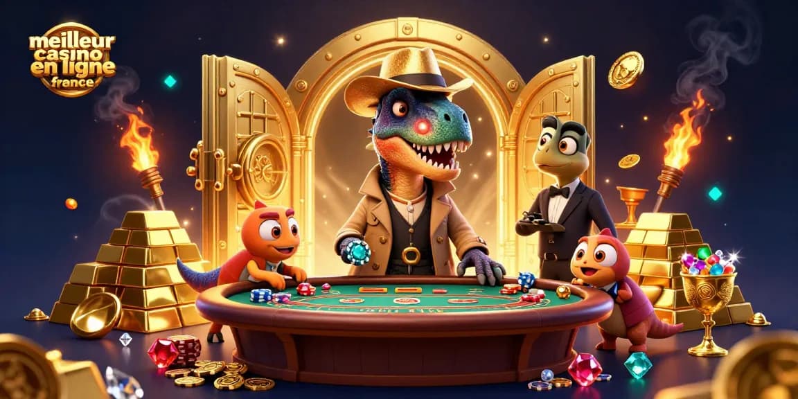 Meilleur casino en ligne France avec un velociraptor et un pit boss, jouez au blackjack maintenant !