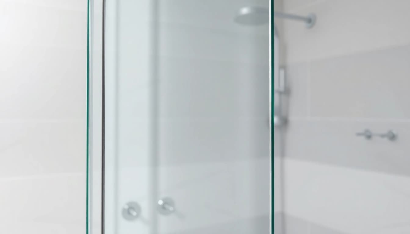 Visually appealing paroi de douche sirhona en verre transparent dans une salle de bain moderne.