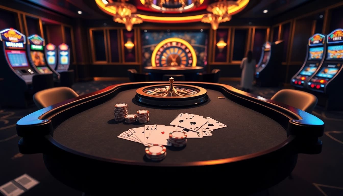 Participez à des jeux passionnants au casino en ligne Français 2026 avec des tables de poker luxueuses et des machines à sous vibrantes.