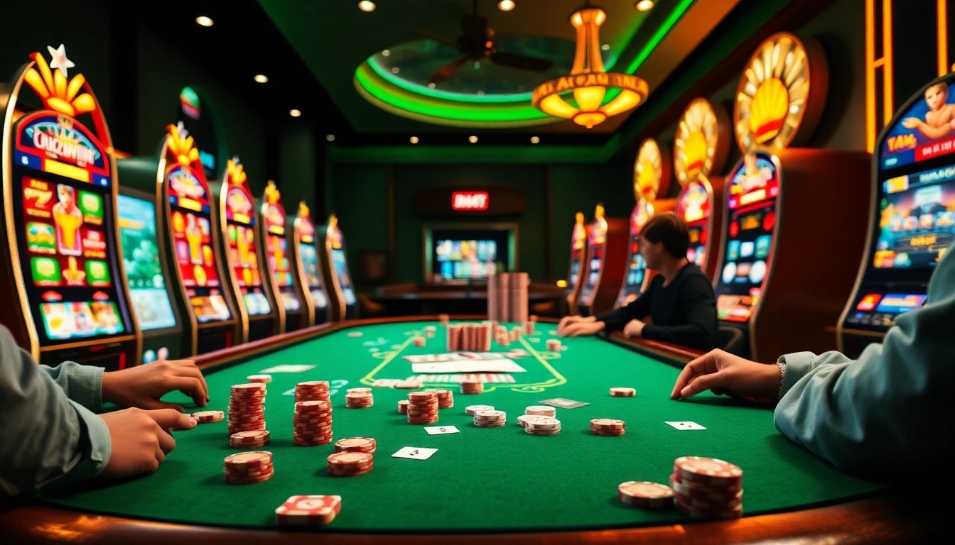 Experience thrilling gameplay with idnslot at a vibrant online casino table.