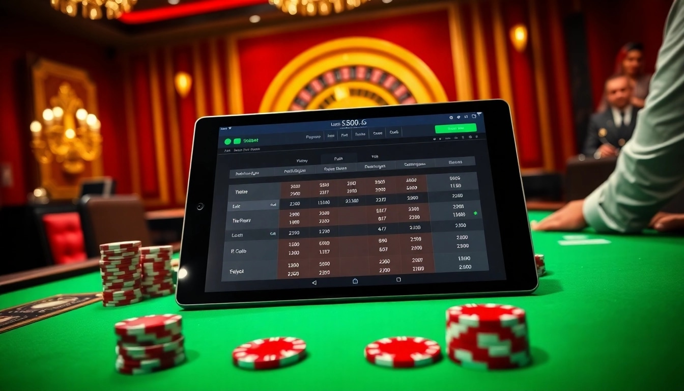 Experience thrilling sbobet betting with vibrant poker table setup and exciting gaming action.