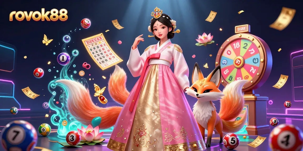 Experience the excitement at rokok88 with a vibrant illustration of luck, games, and prizes.