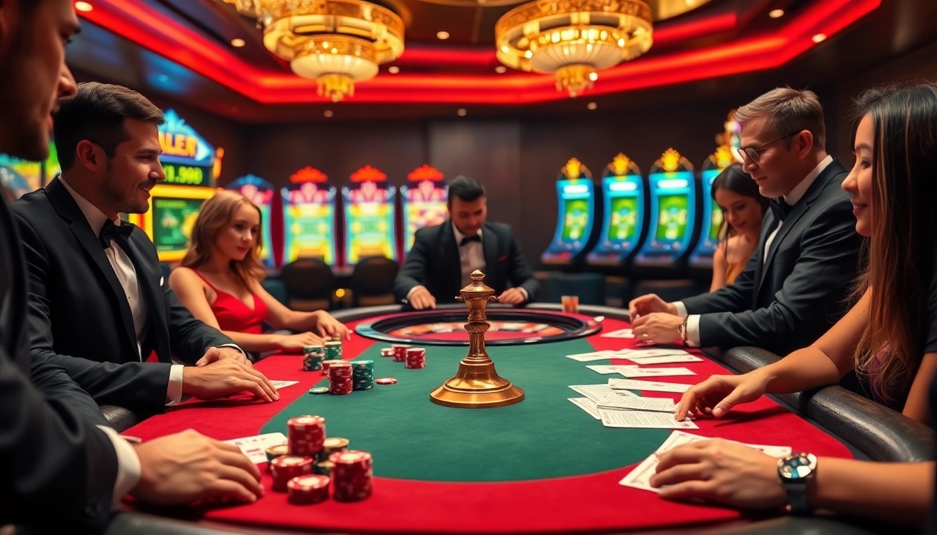 Découvrez le frisson du casino fiable en ligne avec une scène de poker élégante et une ambiance de roulette vibrante.