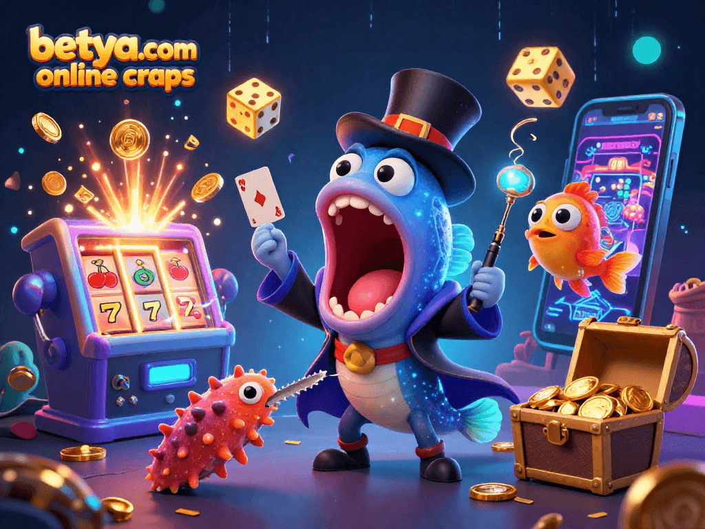 Betya.com online craps comes alive with thrilling card tricks and vibrant game elements in a magical underwater scene.