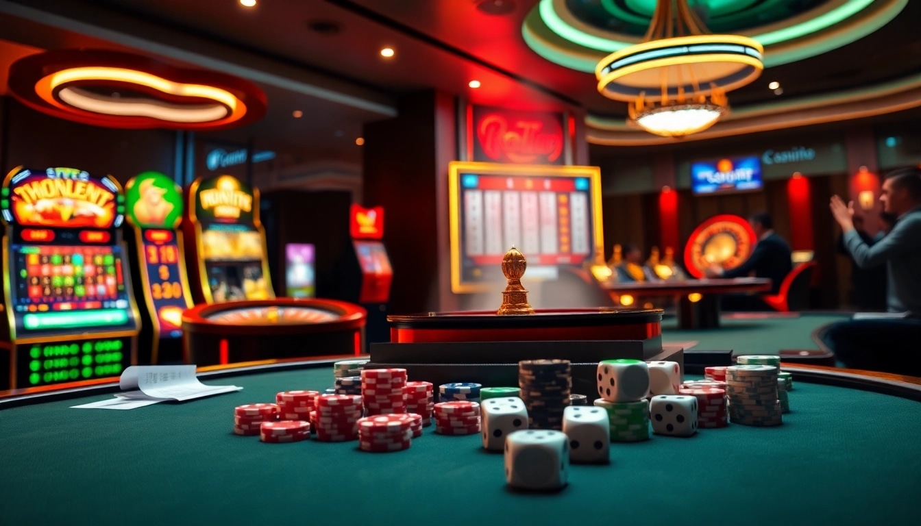 S88 bet players enjoying an immersive online casino experience with vibrant slot machines and poker tables.