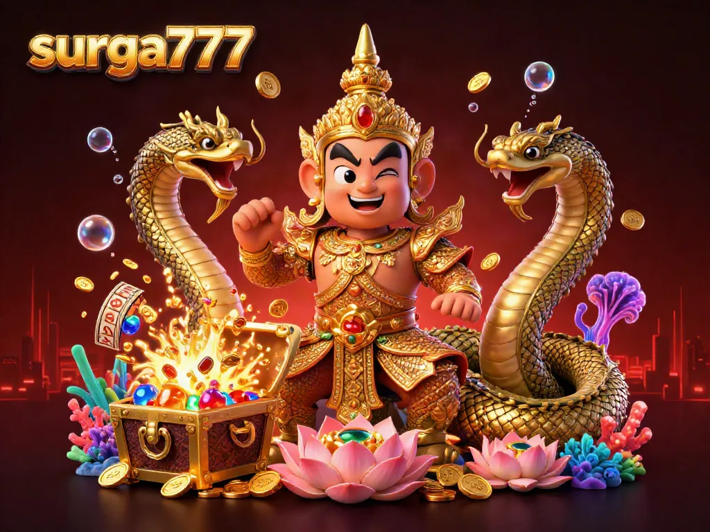 Emotikon menarik surga777 dalam ilustrasi kasino yang meriah dan interaktif.
