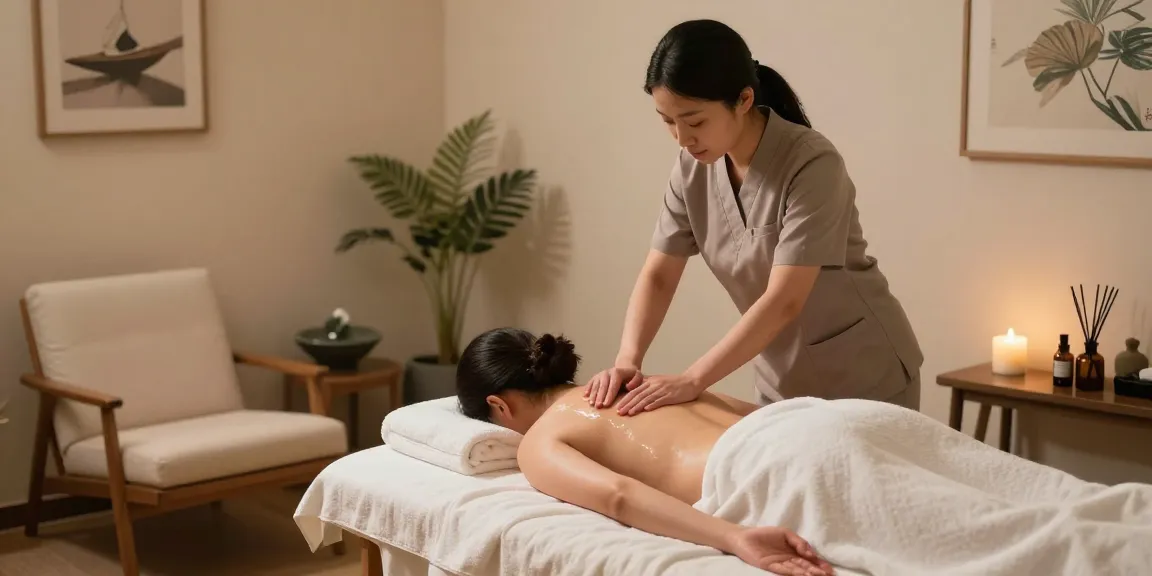 Massage therapy session highlighting Swedish massage techniques in a serene spa setting, promoting relaxation and wellness.