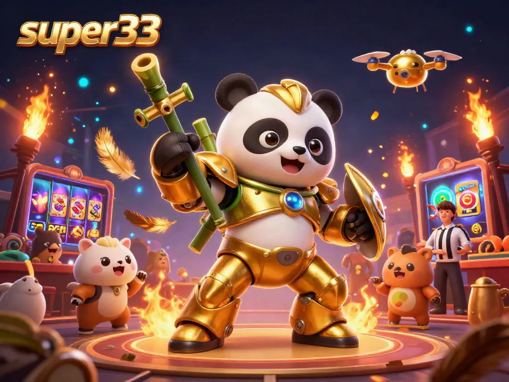 Experience the excitement of super33 casino with animated gaming elements and vibrant characters in a lively arena.