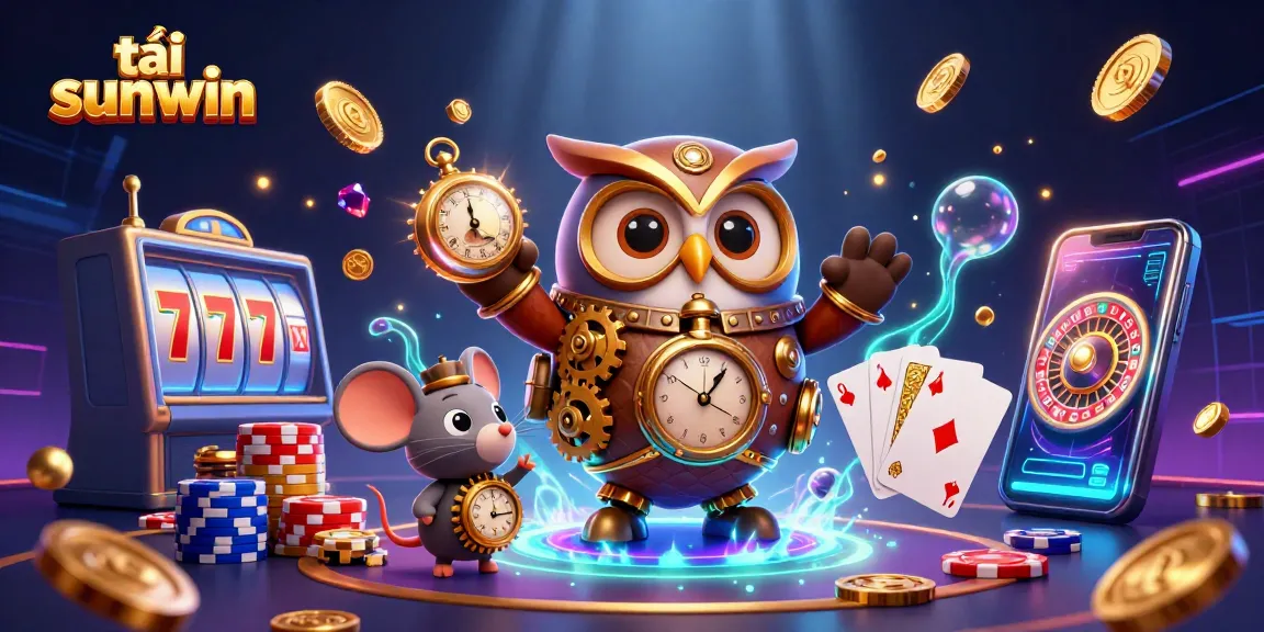 Engage in thrilling gameplay with tải sunwin, featuring a vibrant steampunk owl and dynamic casino elements to enhance your experience.