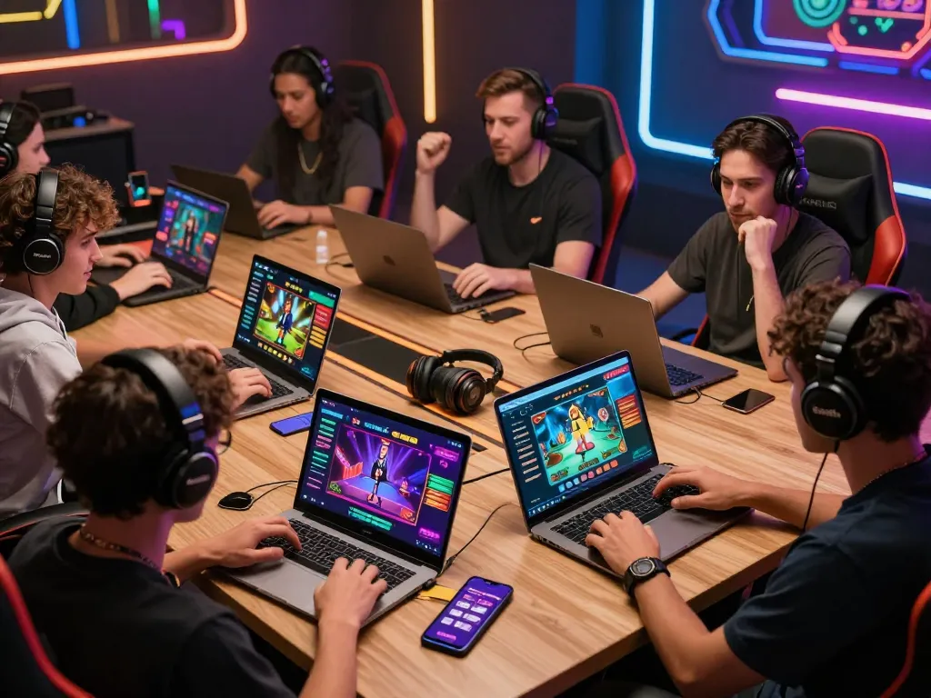 Players enjoying diverse gaming experiences on the Go88 platform, celebrating wins and engaging with colorful graphics.