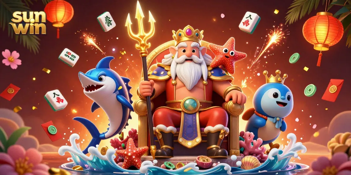 Engage with sun win's online casino world, featuring a dynamic scene of Neptune, symbolizing luck and fortune.