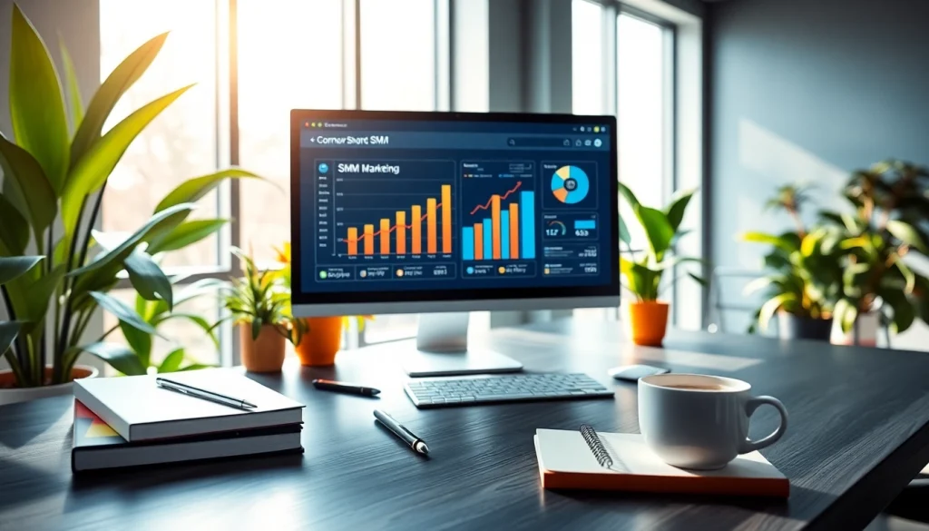 Analyze the best smm panel performance metrics with a modern digital marketing workspace.