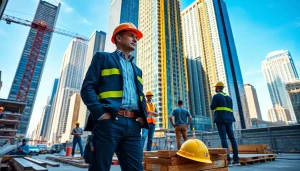 Highlighting a New York City General Contractor at work on a vibrant urban construction site.