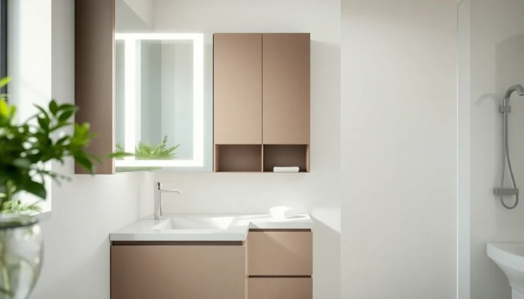 Präsentation des sonni Spiegelschrank mit elegantem Design und LED-Beleuchtung im modernen Badezimmer.