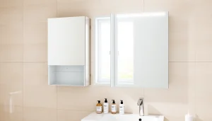 Funktioneller sonni Spiegelschrank mit LED-Beleuchtung und eleganter Designanpassung im Badezimmer.