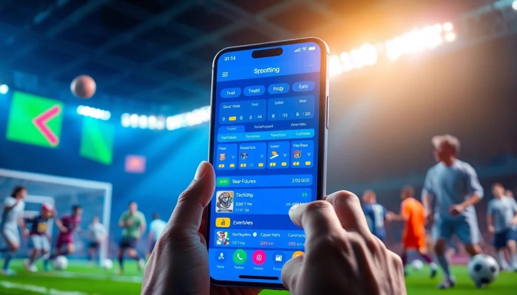 Engaging interface of sports betting in India on a smartphone showcasing excitement