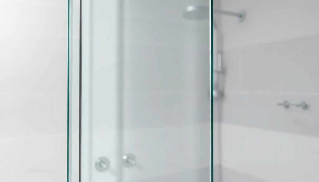 Visually appealing paroi de douche sirhona en verre transparent dans une salle de bain moderne.