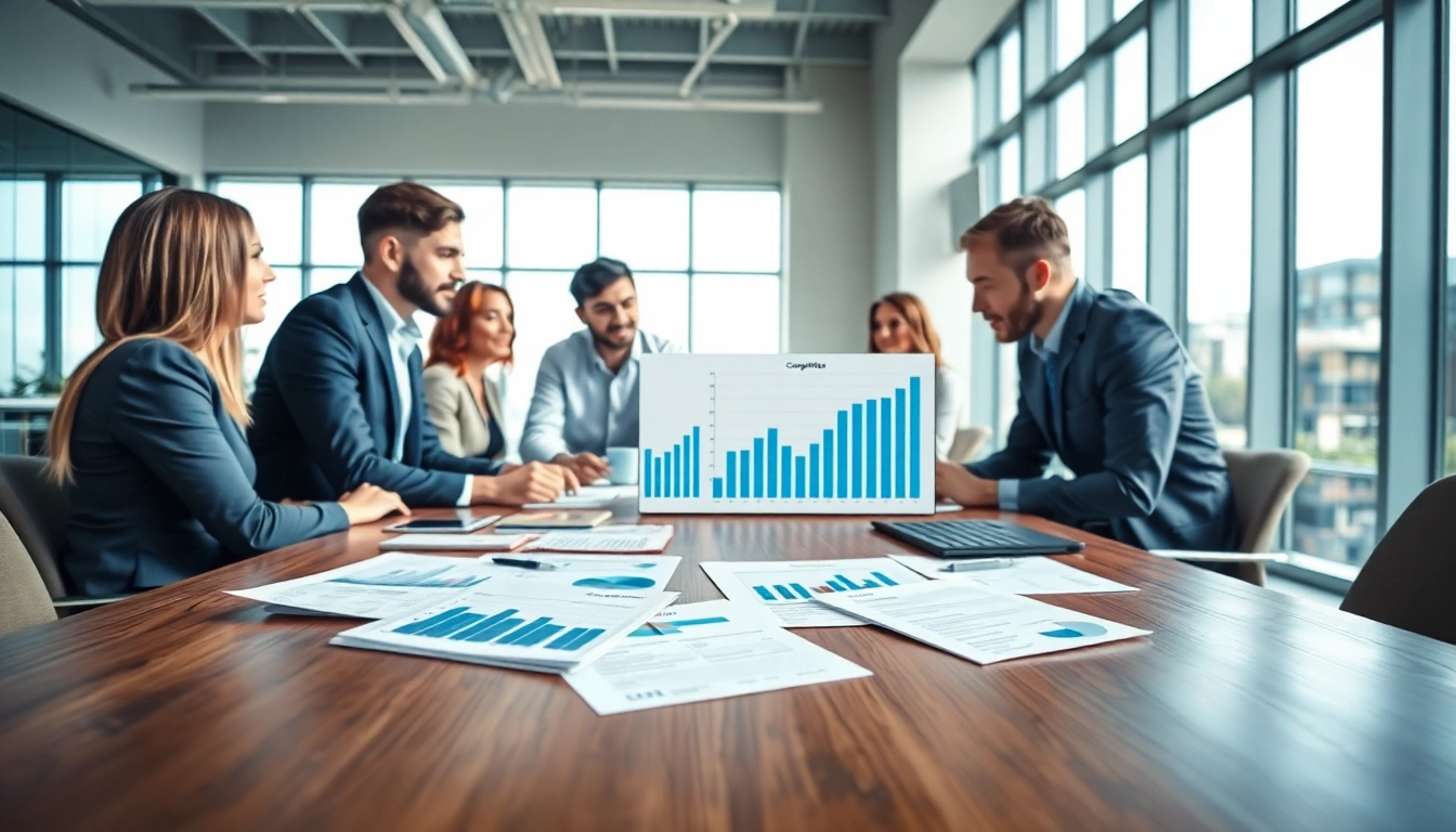 Analyze competitor pricing strategies during a business meeting with charts and documents.