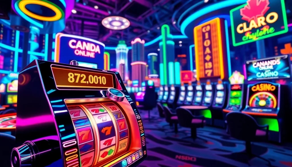 Experience thrilling games at Canada casinos online with vibrant slot machines and an inviting environment.