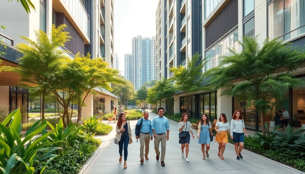 Showcasing the Tampines EC community atmosphere with modern architectural features and green surroundings.