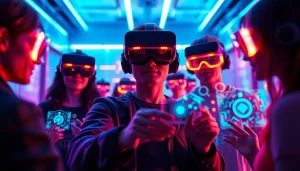 Illustrative representation of NSFW AI technology in a captivating virtual reality setting, showcasing user interactions with digital avatars.