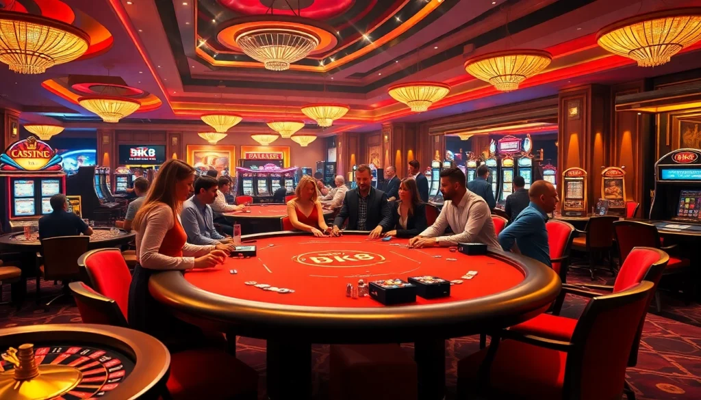 Experience the excitement of BK8 เว็บตรง with professional dealers at a vibrant casino table.