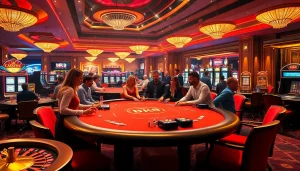 Experience the excitement of BK8 เว็บตรง with professional dealers at a vibrant casino table.