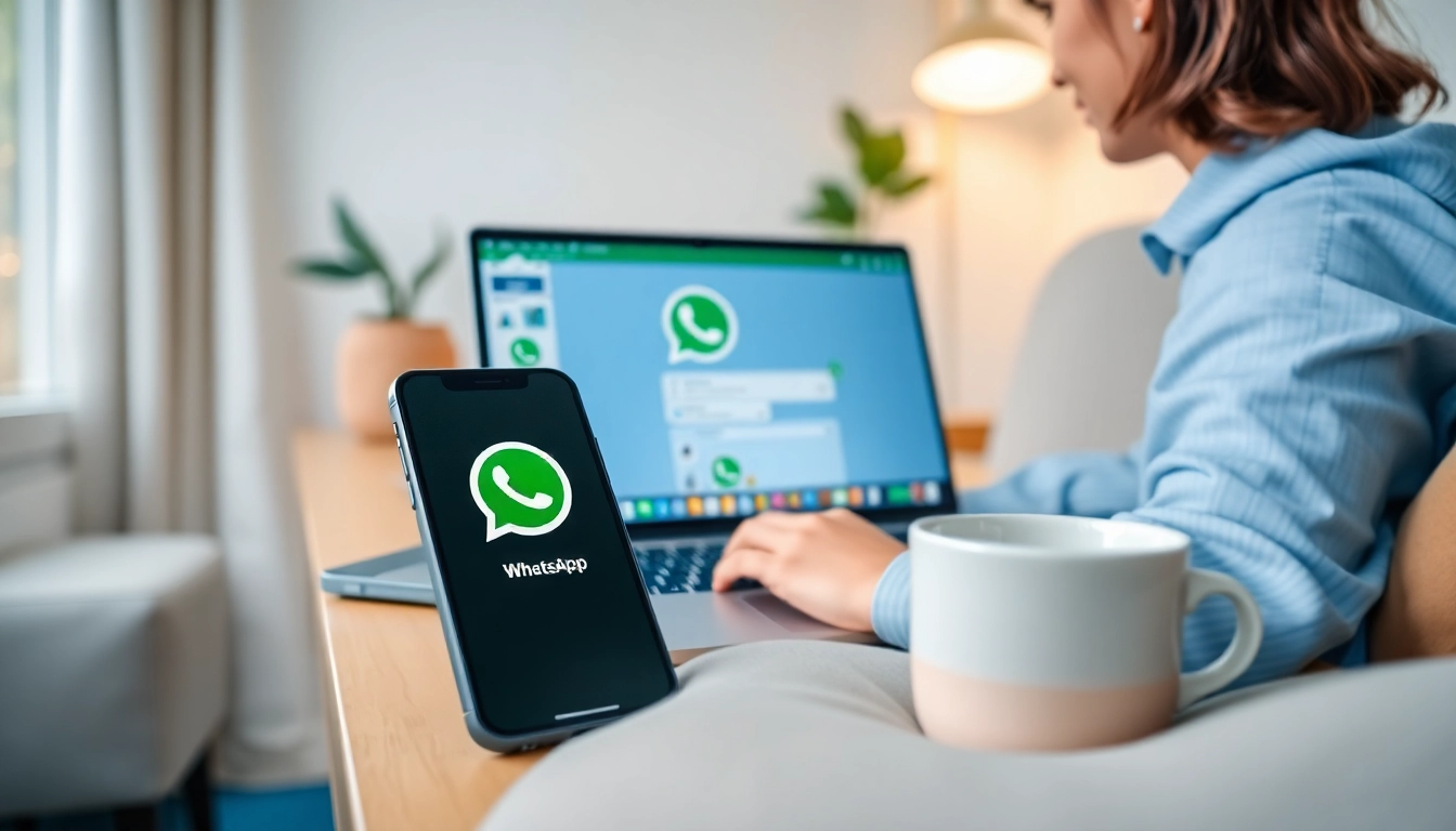 在舒适的工作空间中，通过 快连VPN 使用 WhatsApp Web 实现无缝沟通的活跃用户。