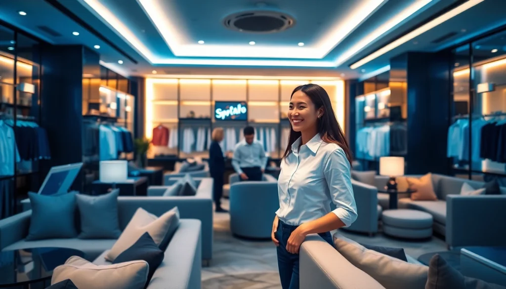 Experience the luxurious ambiance of gdmc.bio's modern shirt room, showcasing style and comfort.