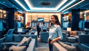 Experience the luxurious ambiance of gdmc.bio's modern shirt room, showcasing style and comfort.