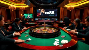 Betting excitement at the casino with casino tables and game features from https://xx88.nl/.