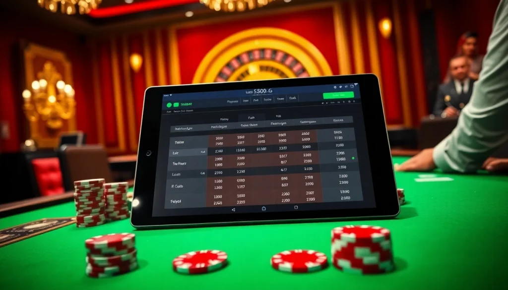 Experience thrilling sbobet betting with vibrant poker table setup and exciting gaming action.