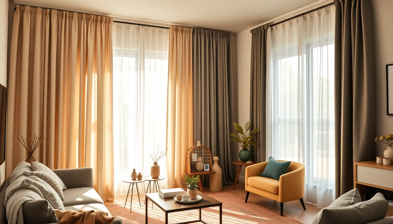 Verduisterende gordijnen die stijlvol licht blokkeren in een moderne woonkamer.
