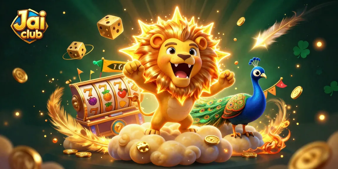 Unleash winning strategies at Jai club with vibrant slots, golden dice, and roaring sun lion.